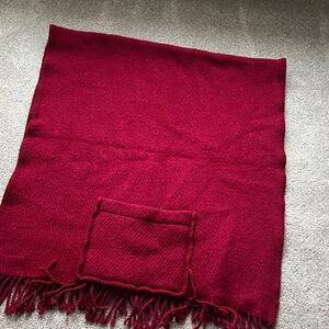 Red Fringe Blanket Scarf